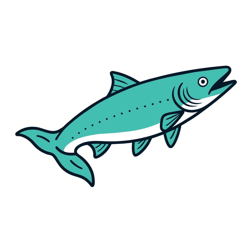 Atlantic Salmon fish play icon illustration vector