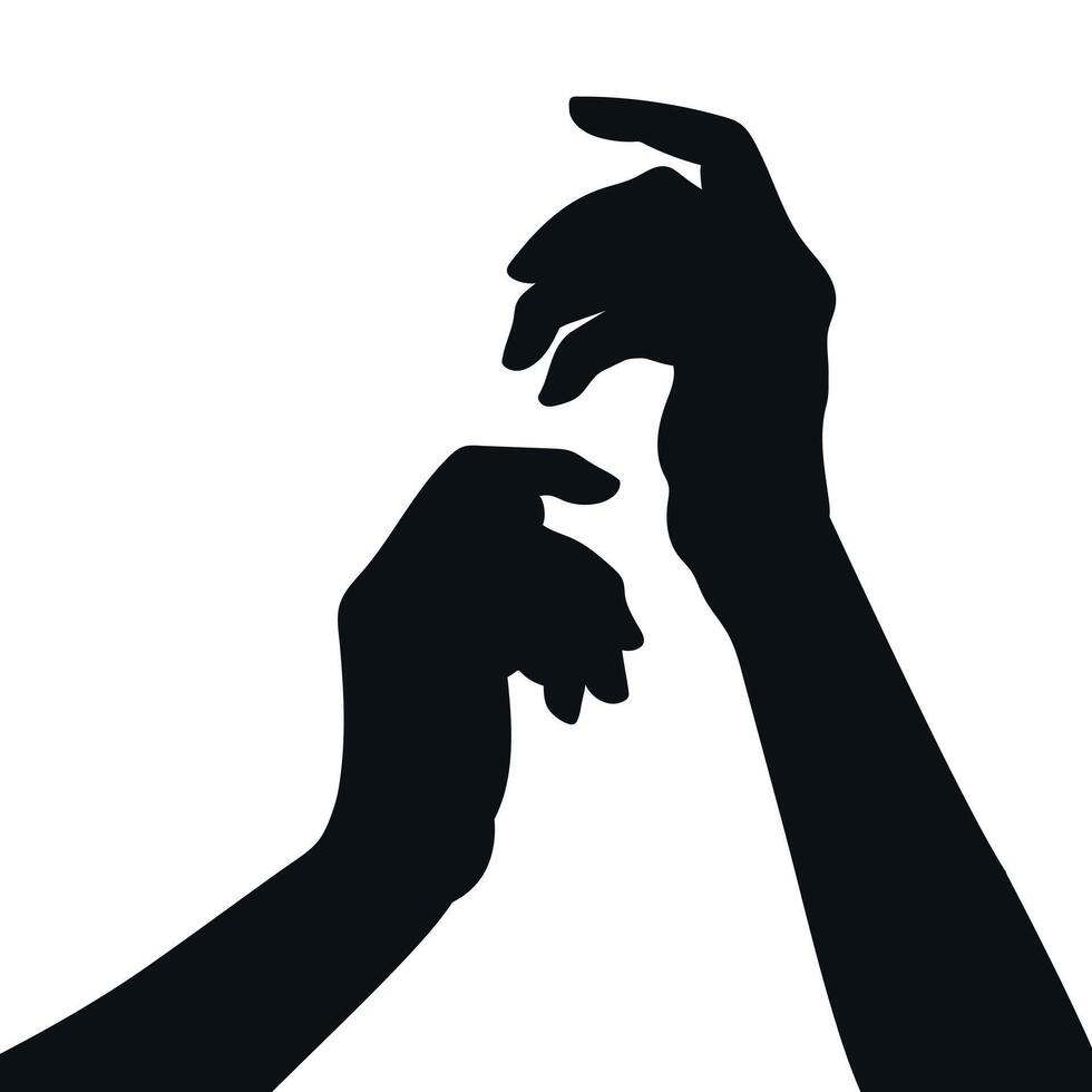 Silhouette of Human hands. illustration vector