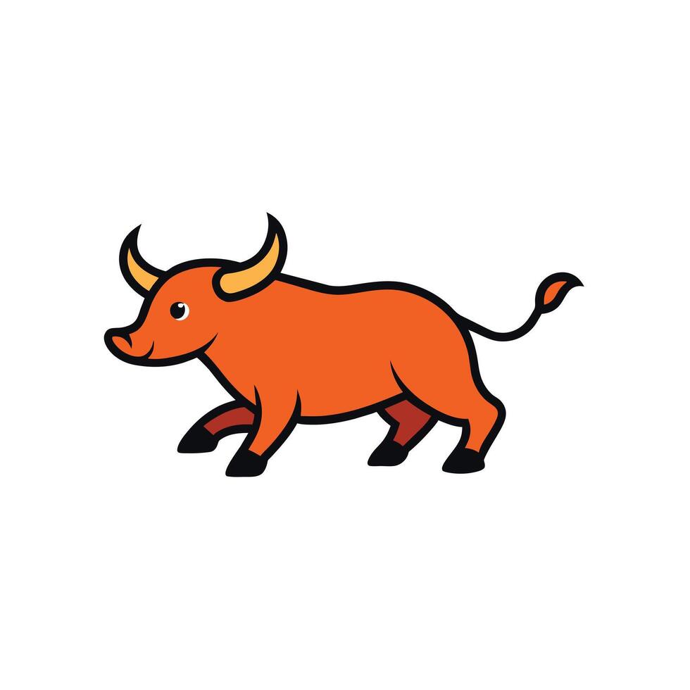 Aurochs bull runs icon illustration vector