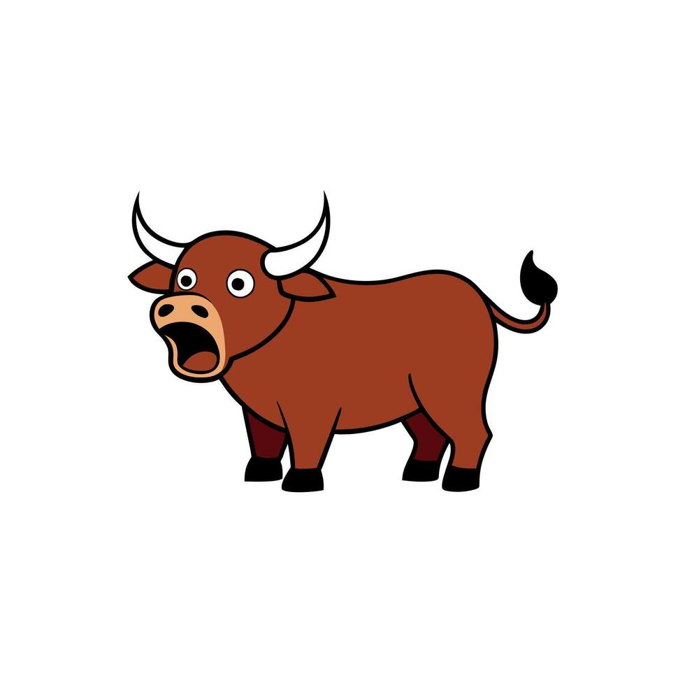 Aurochs bull screams icon illustration vector