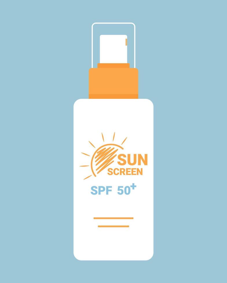 Sunscreen spray. Sunscreen product design. SPF 50 product. illustration vector