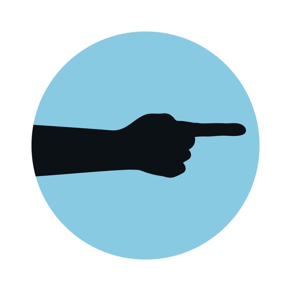 Silhouette of a hand with index finger. Hand pointing finger. illustration vector