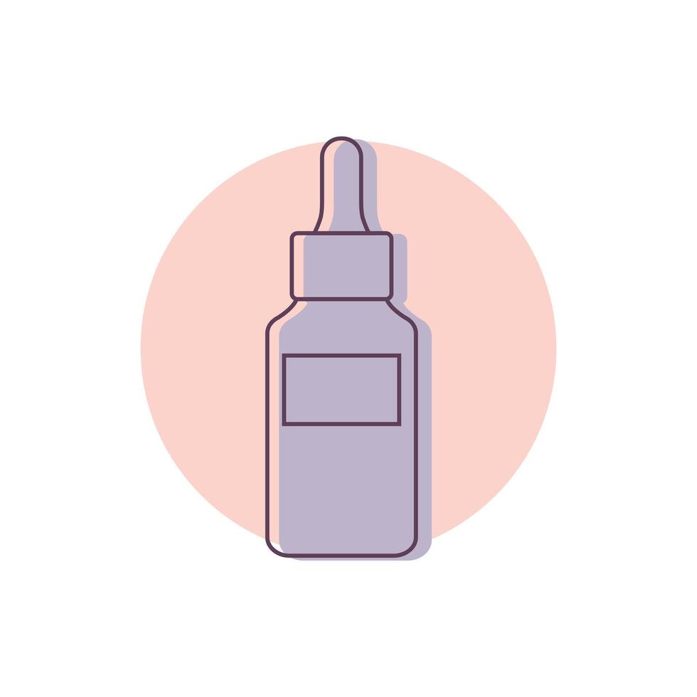 Cosmetic tube icon outline. Abstract tube with a face serum for beauty and skin care. illustration vector