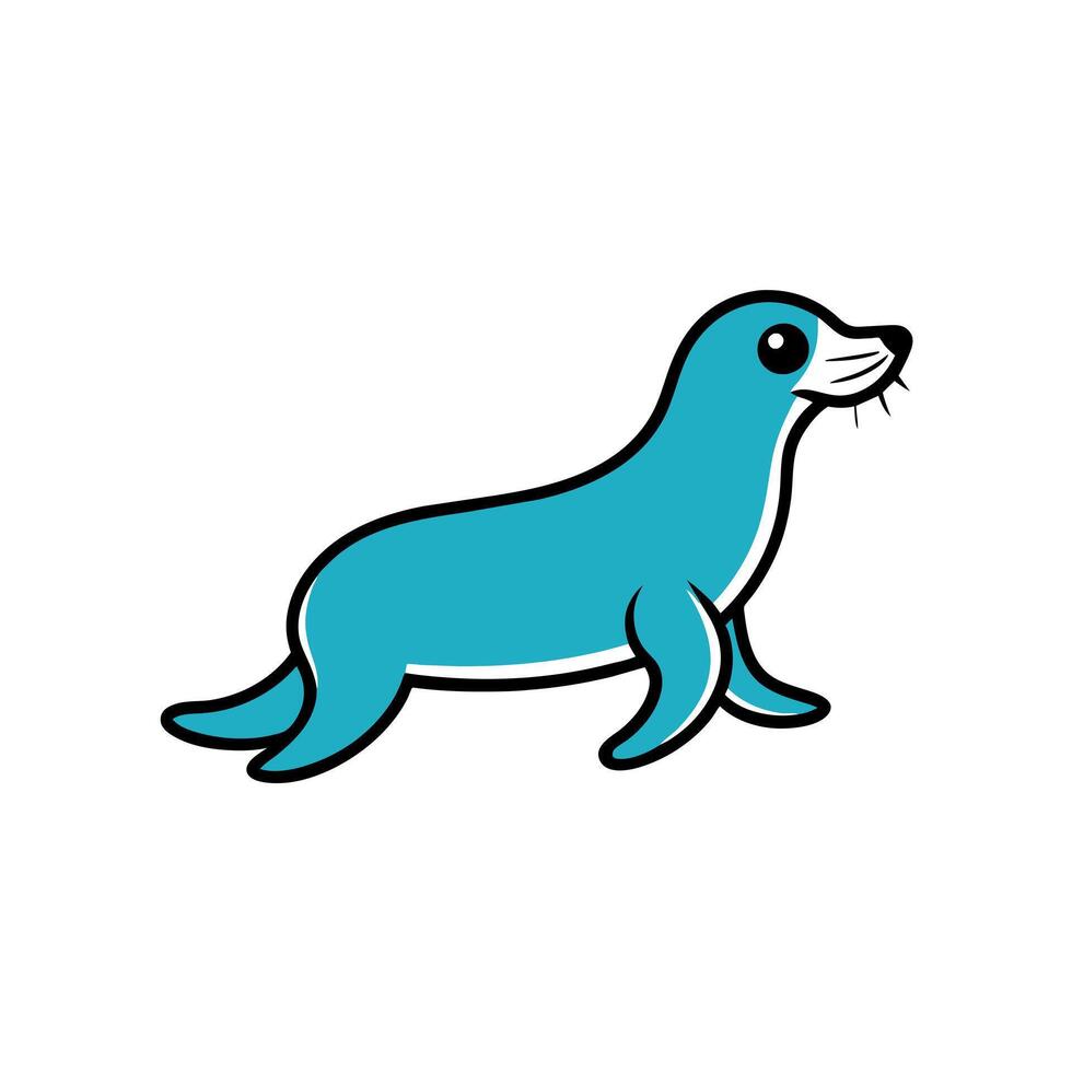 Australian Fur Seal walks icon illustration vector