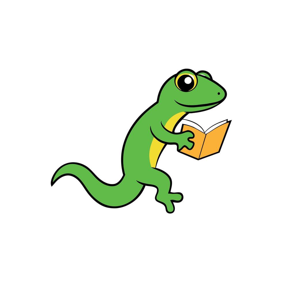 Australian Gecko learns icon illustration vector