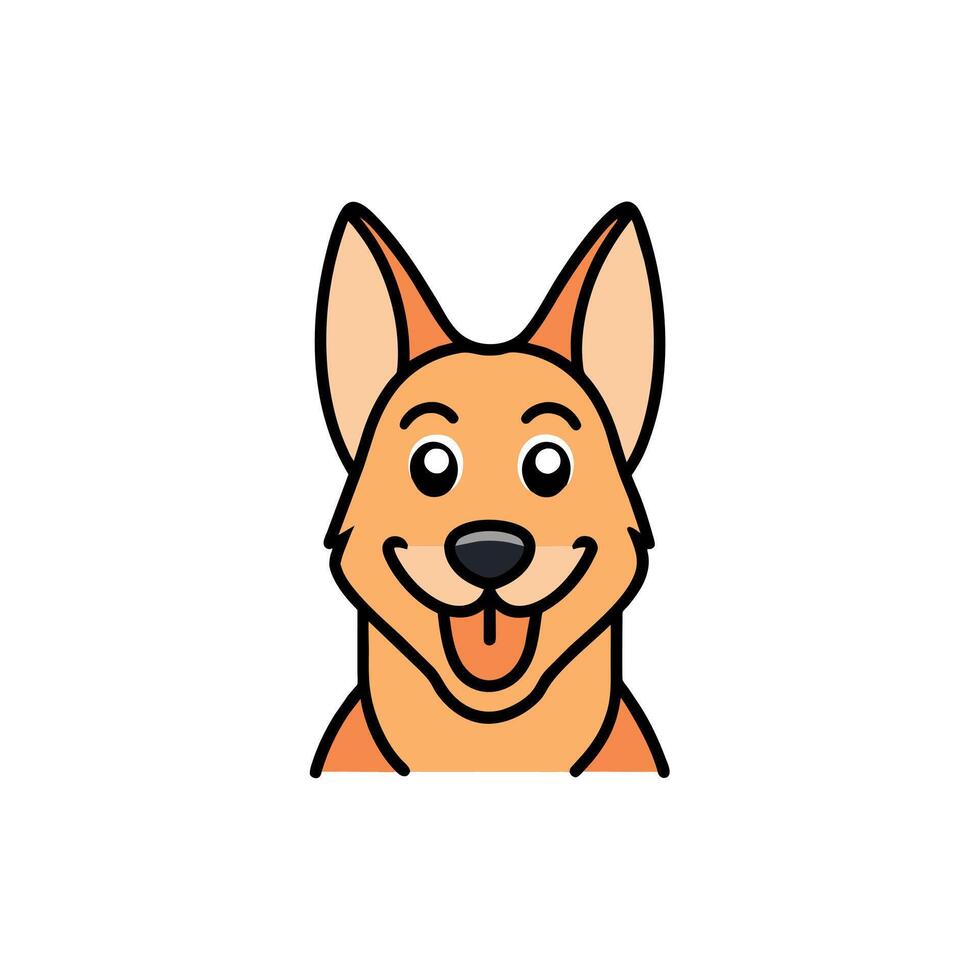Australian Kelpie dog speaks icon illustration vector