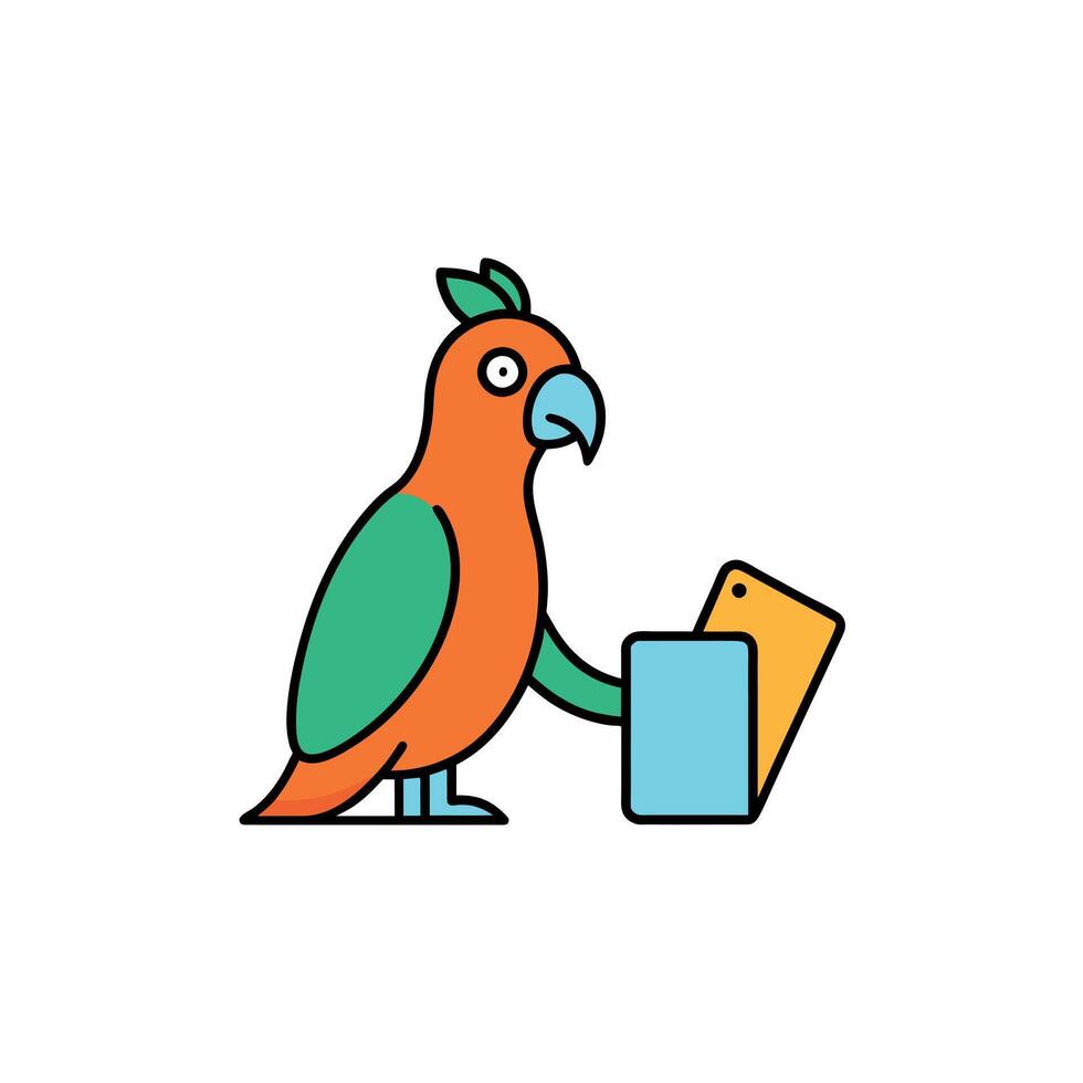 Australian King Parrot learns icon illustration vector