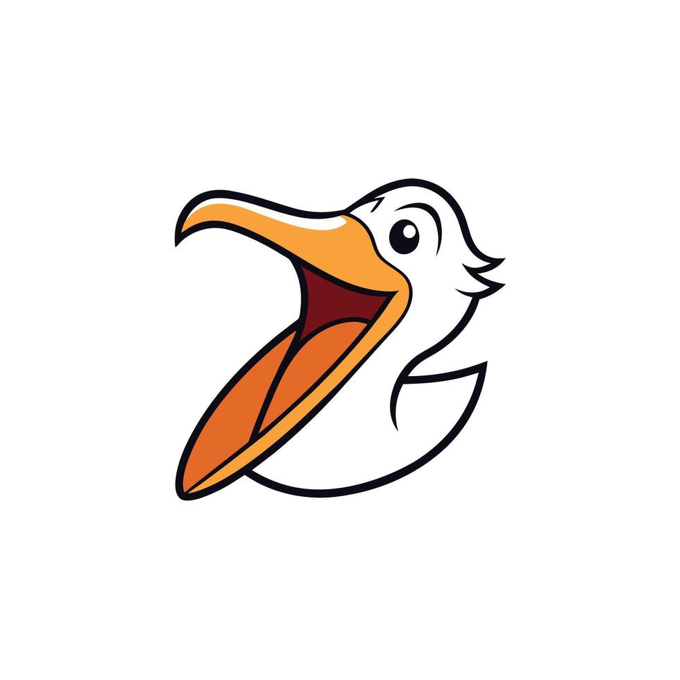 Australian Pelican bird screams icon illustration vector