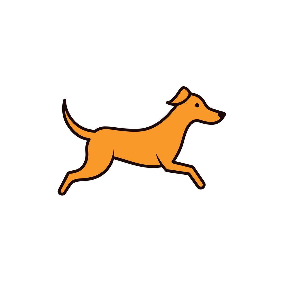 Australian Retriever dog runs icon illustration vector