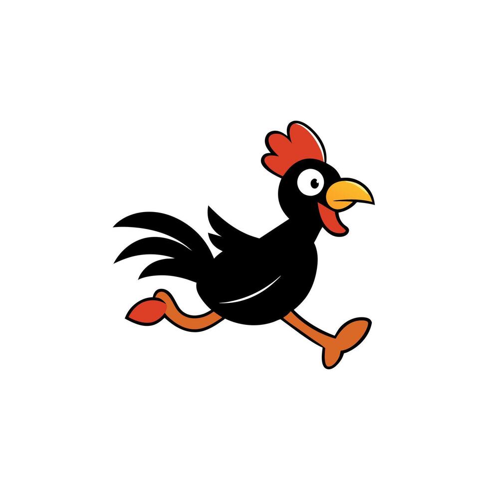 Ayam Cemani chicken runs icon illustration vector