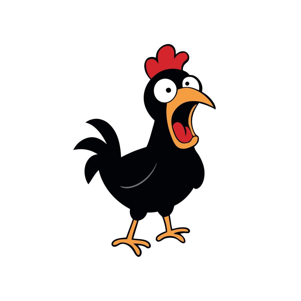 Ayam Cemani chicken screams icon illustration vector