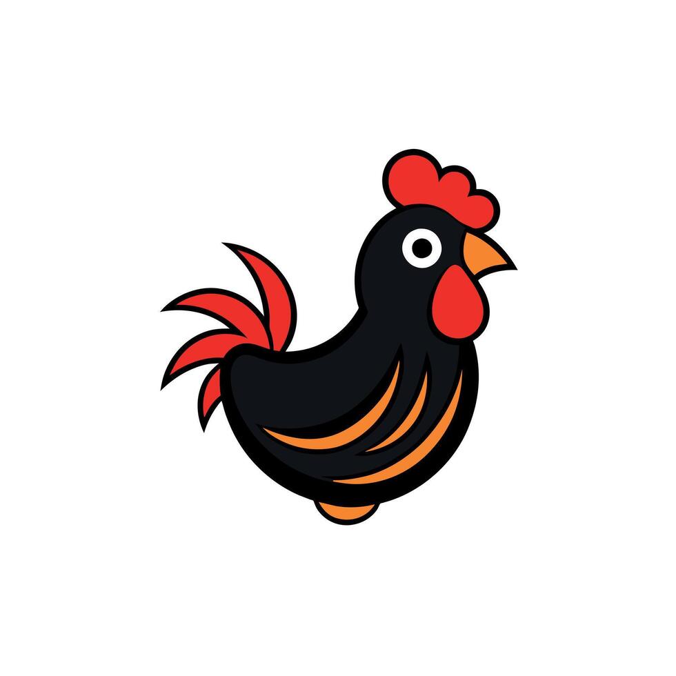Ayam Cemani chicken stands icon illustration vector