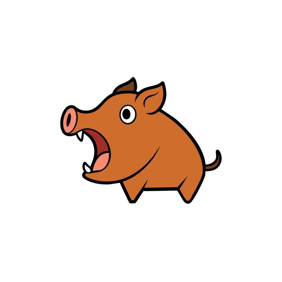 Babirusa Pig screams icon illustration vector
