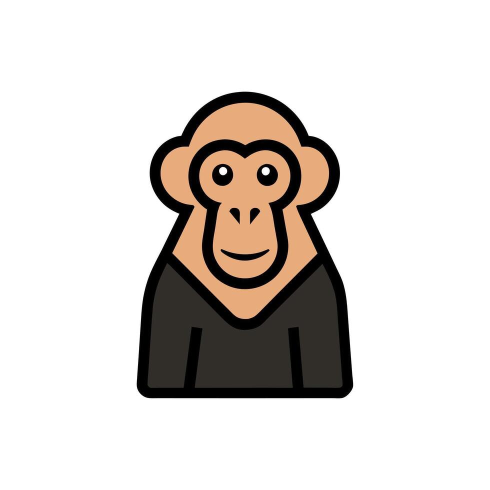 Baboon monkey looks icon illustration vector