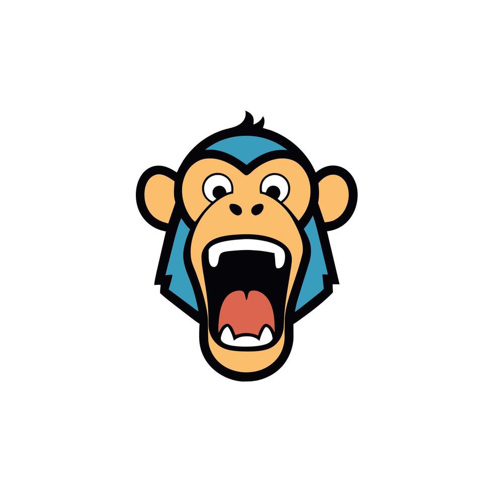 Baboon monkey screams icon illustration vector