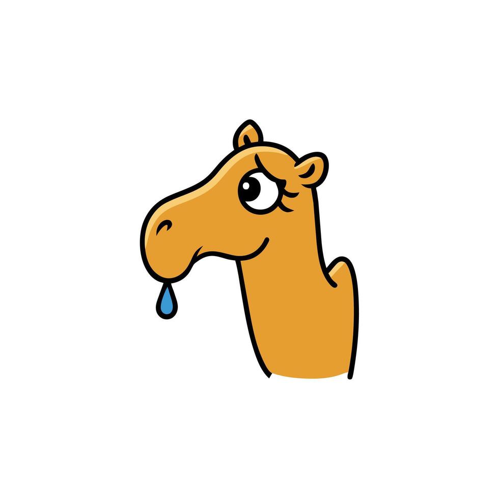 Bactrian Camel cries icon illustration vector
