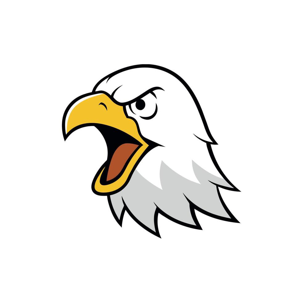 Bald Eagle bird screams icon illustration vector