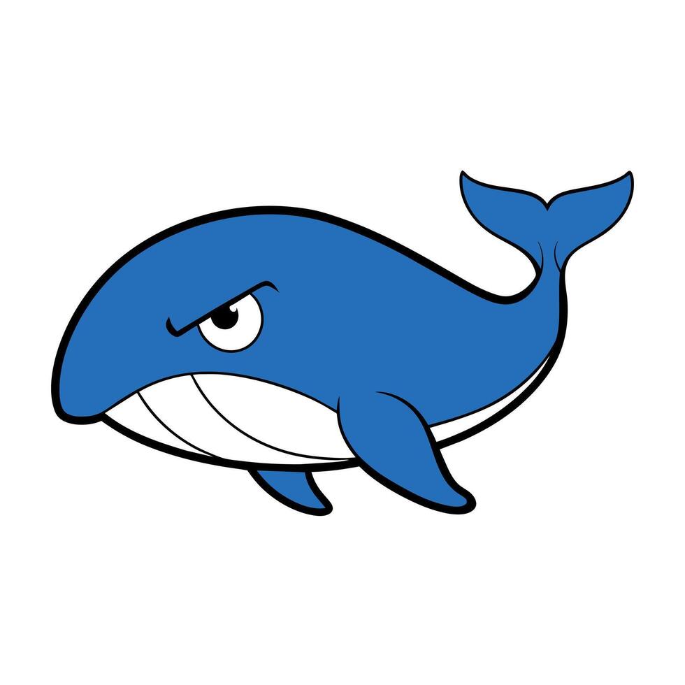 Baleen Whale angry icon illustration vector