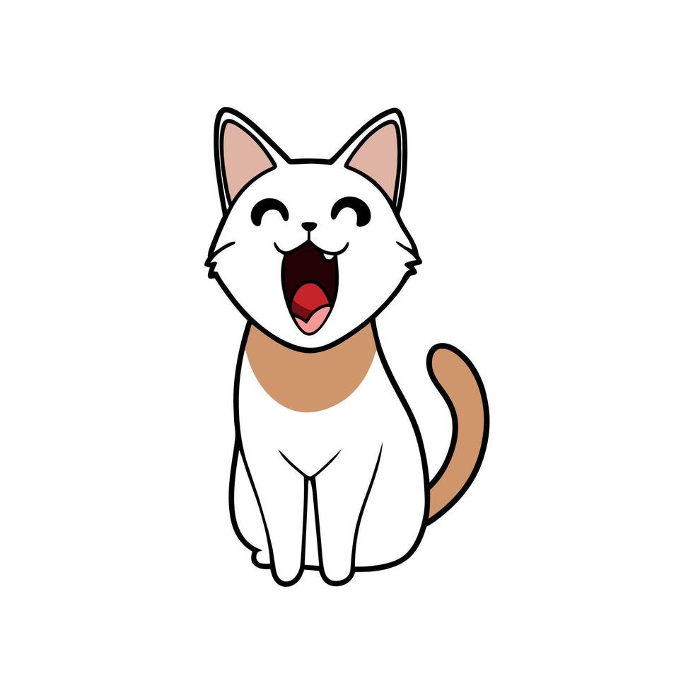 Balinese cat screams icon illustration vector