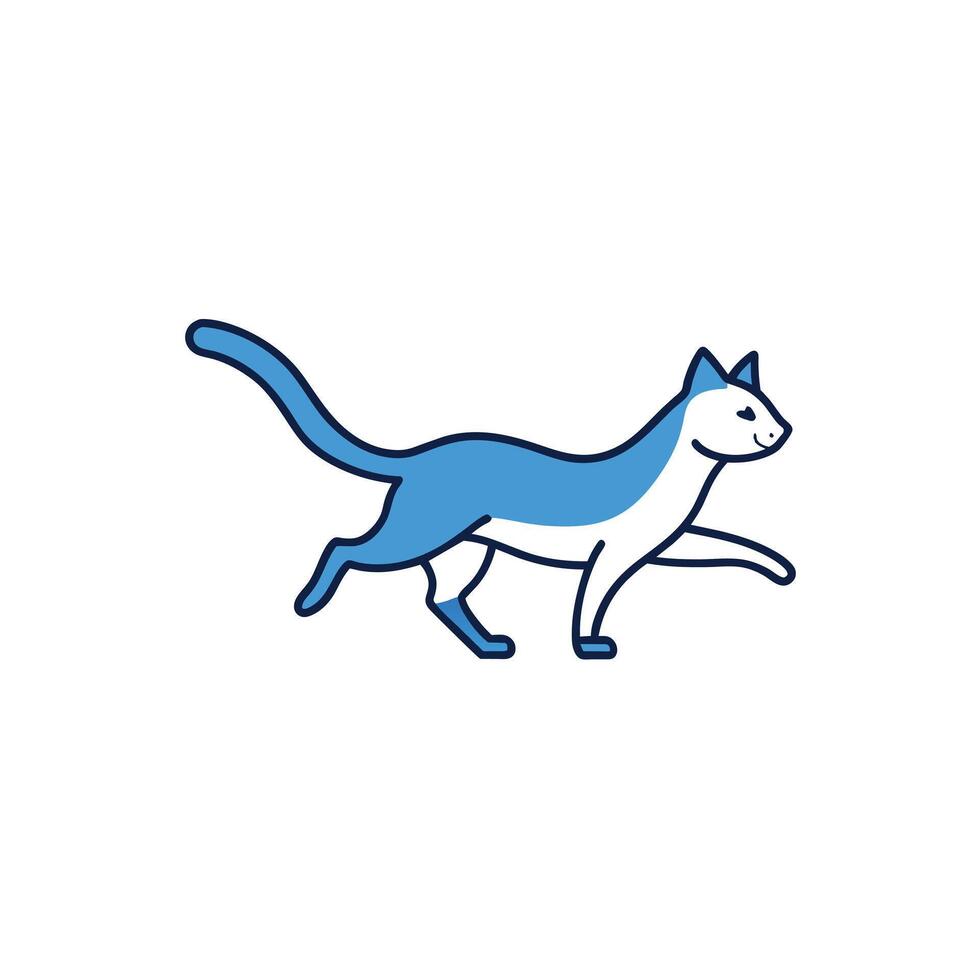 Balinese cat runs icon illustration vector