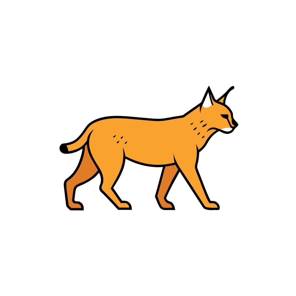 Balkan Lynx walks icon illustration vector