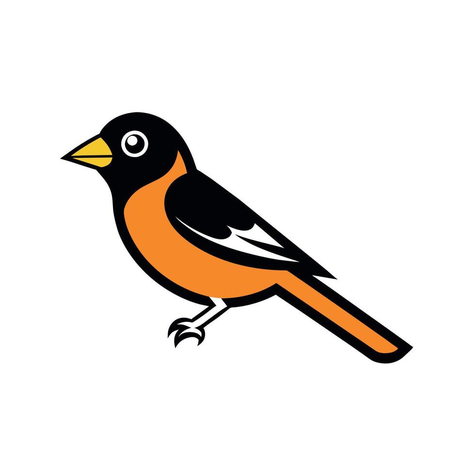 Baltimore Oriole bird goes icon illustration vector
