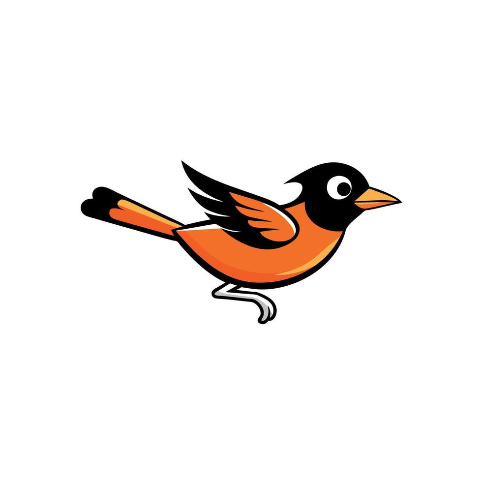 Baltimore Oriole bird runs icon illustration vector