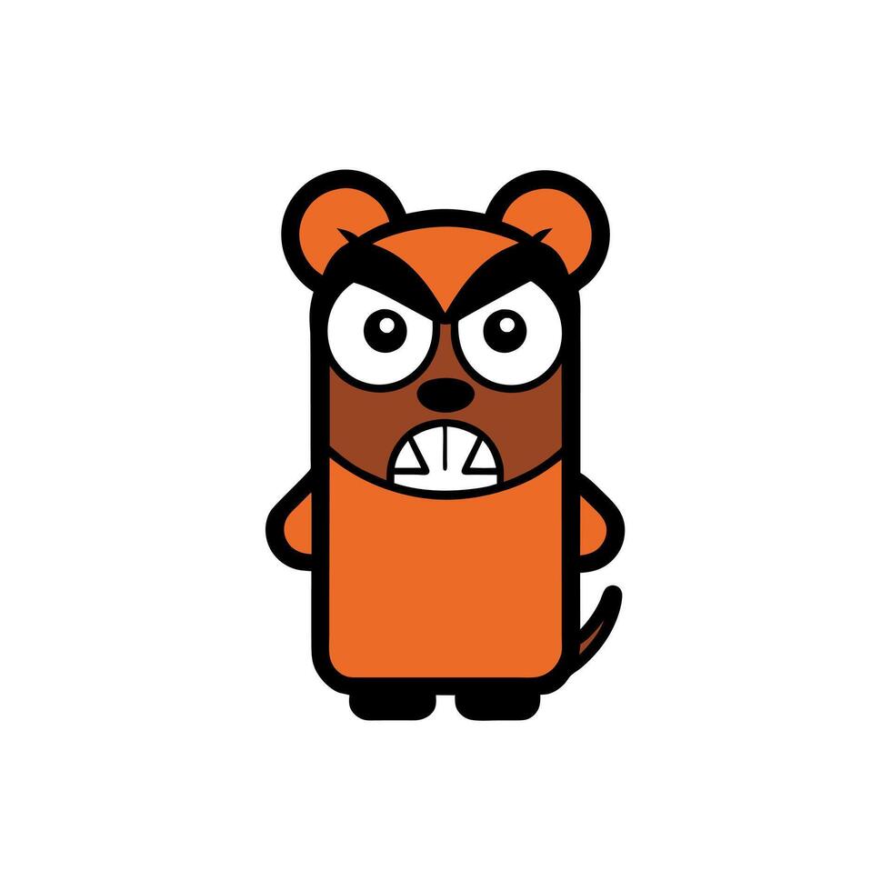 Bamboo Rat angry icon illustration vector