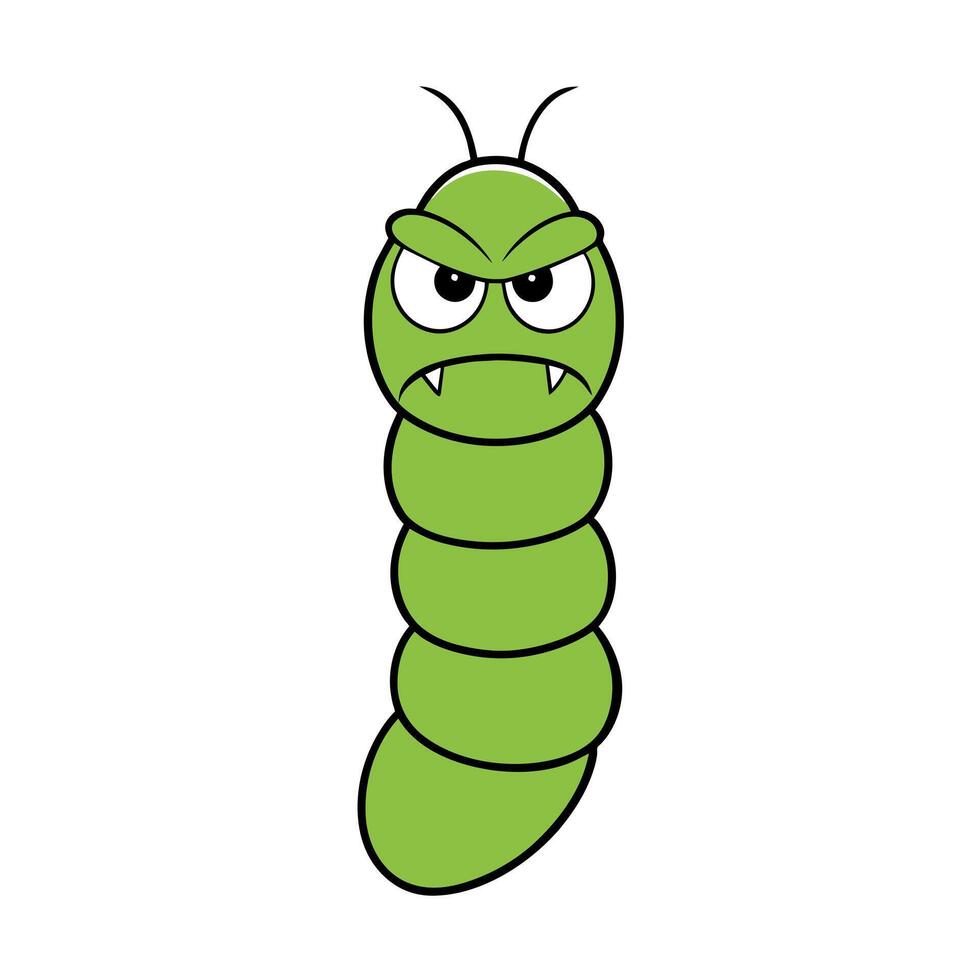 Bamboo Worm angry icon illustration vector