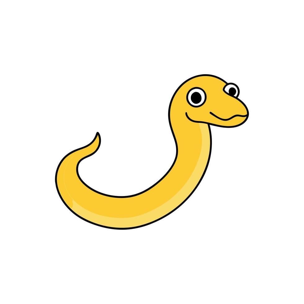 Banana Eel snake knocks icon illustration vector