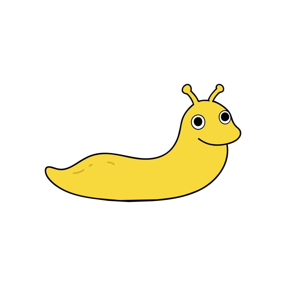 Banana Slug sits icon illustration vector
