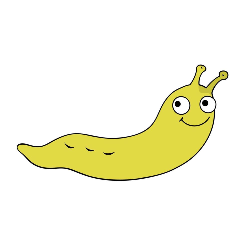 Banana Slug smiles icon illustration vector
