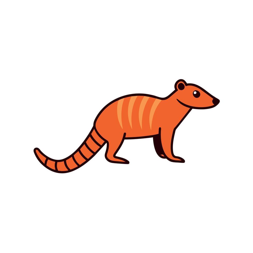 Banded Mongoose looks icon illustration vector