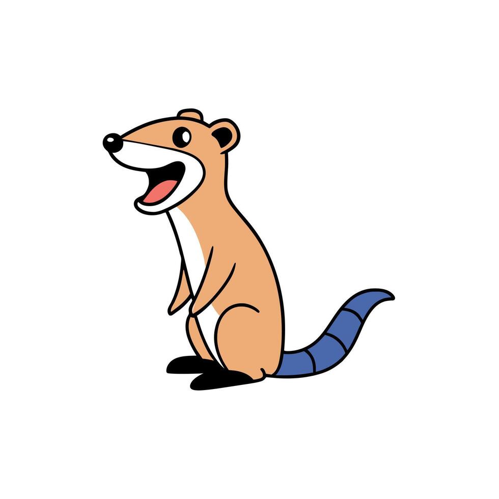 Banded Mongoose laughs icon illustration vector