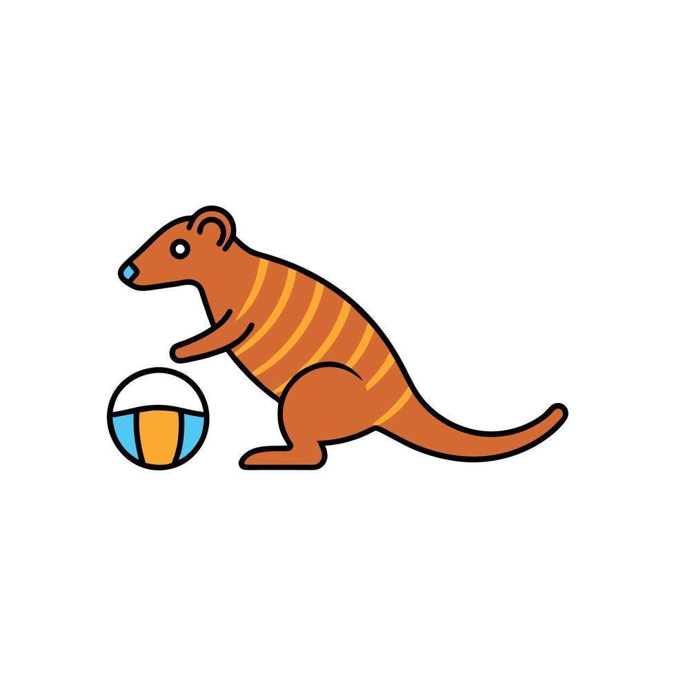 Banded Mongoose play icon illustration vector