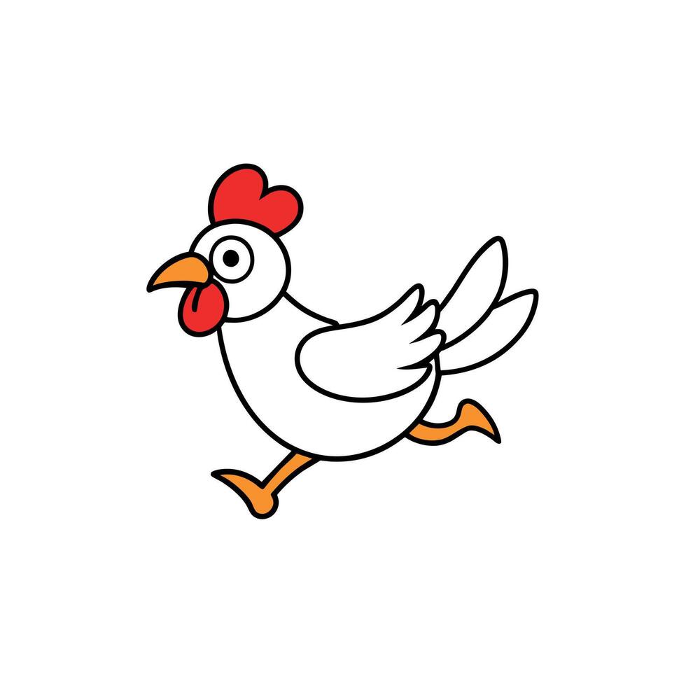 Bantam Chicken runs icon illustration vector
