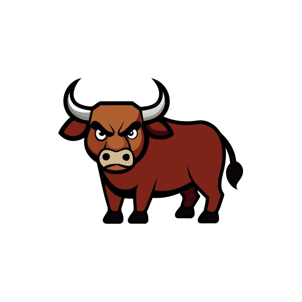 Banteng buffalo angry icon illustration vector