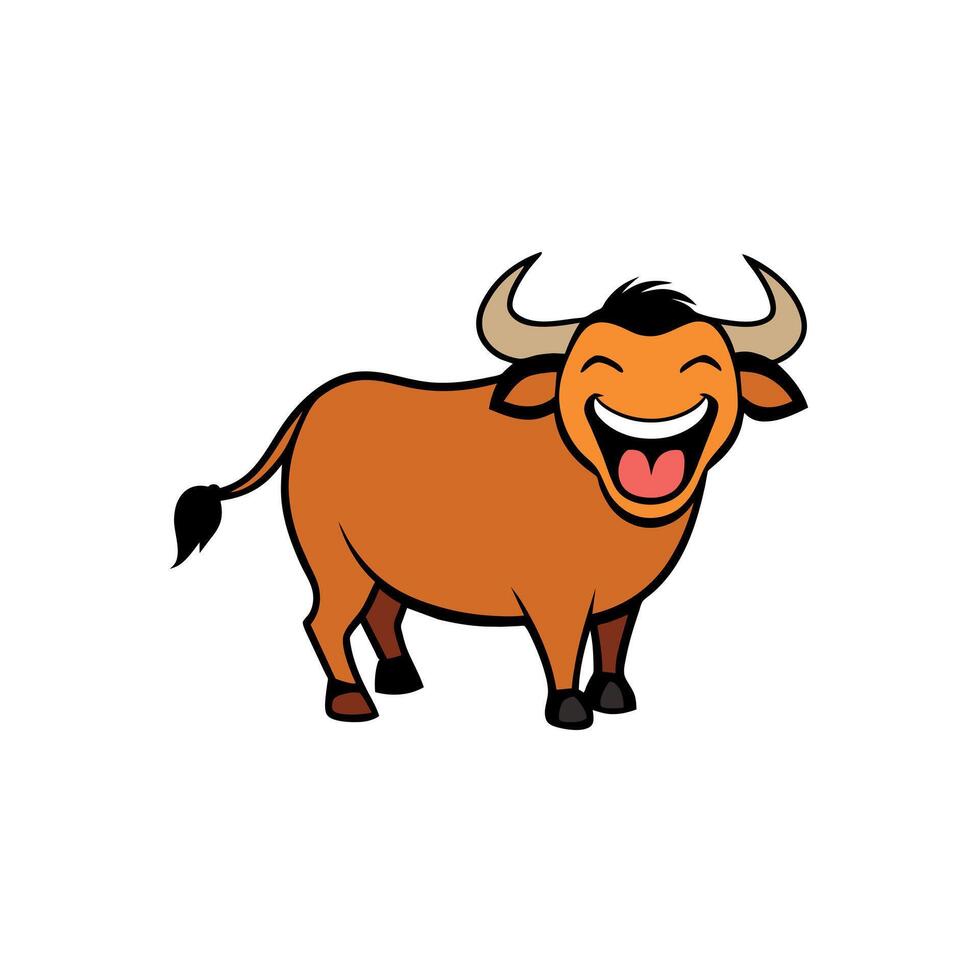 Banteng buffalo laughs icon illustration vector
