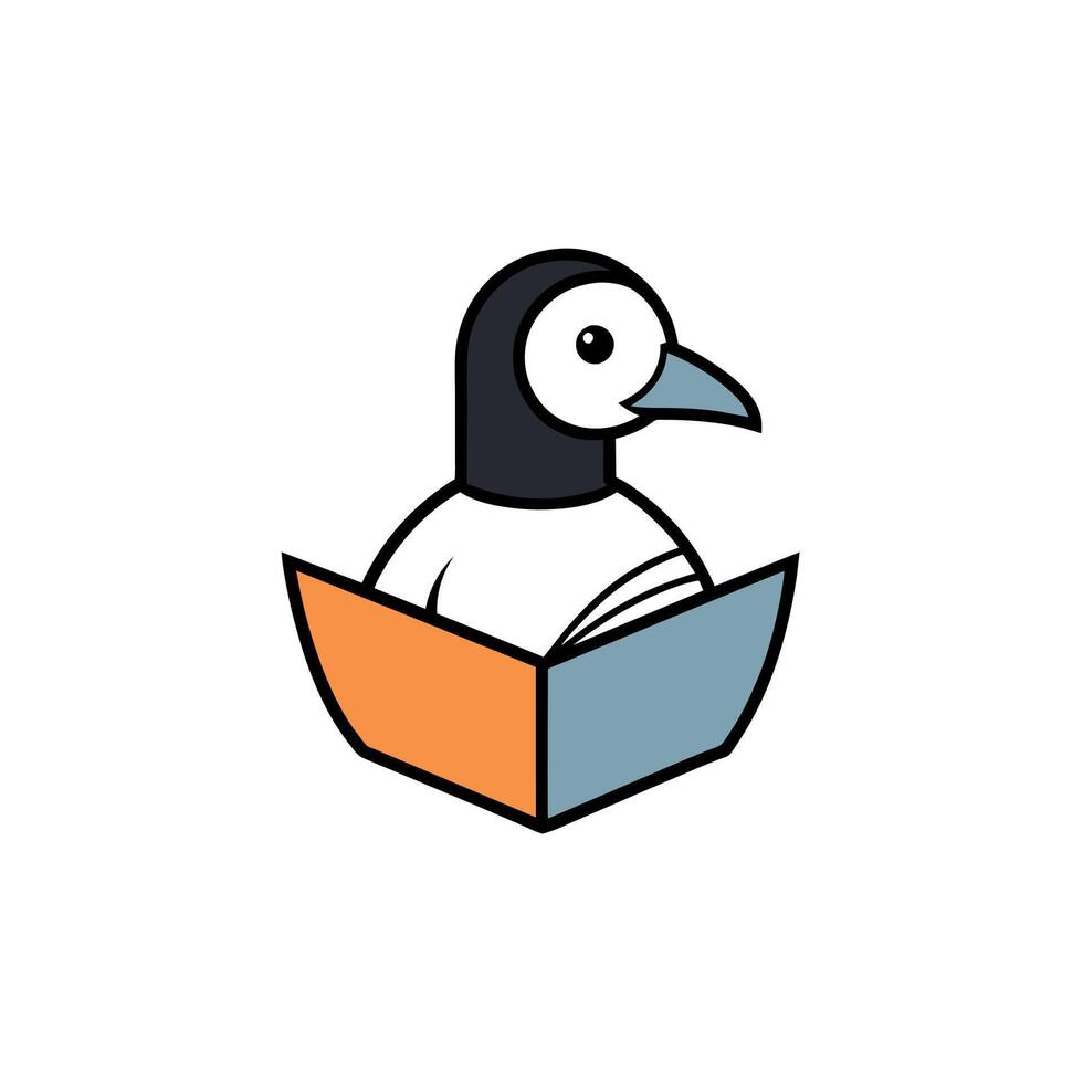 Barnacle Goose reading icon illustration vector