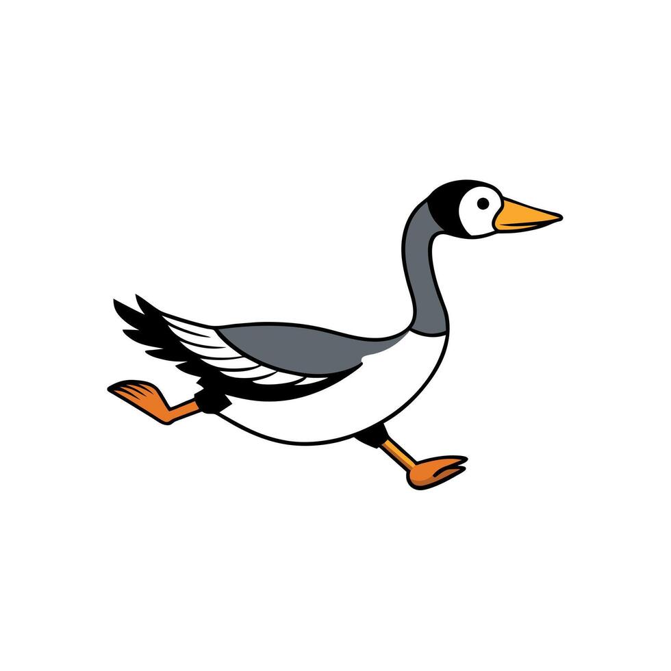 Barnacle Goose runs icon illustration vector