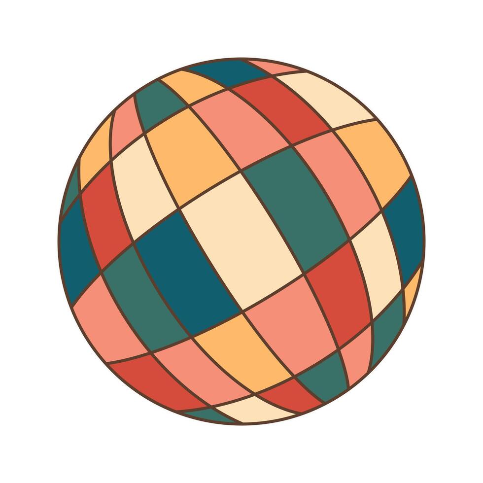 Disco ball in Retro style. illustration vector