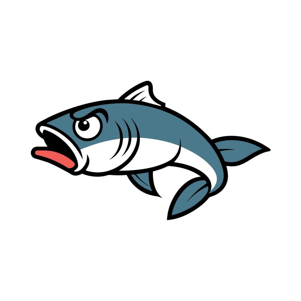 Barramundi Fish angry icon illustration vector