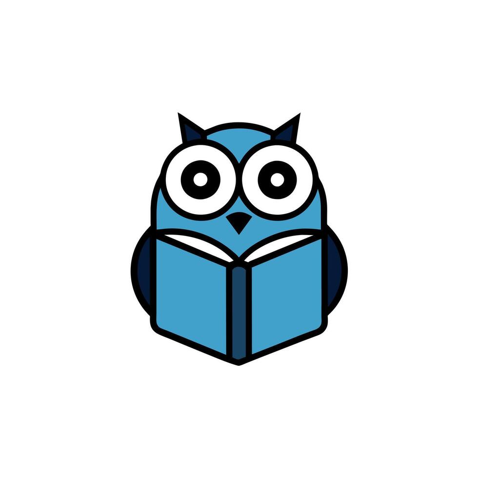 Barred Owl reading icon illustration vector