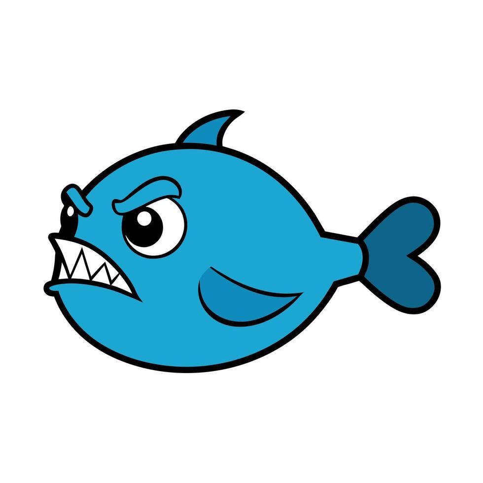 Barreleye Fish angry icon illustration vector