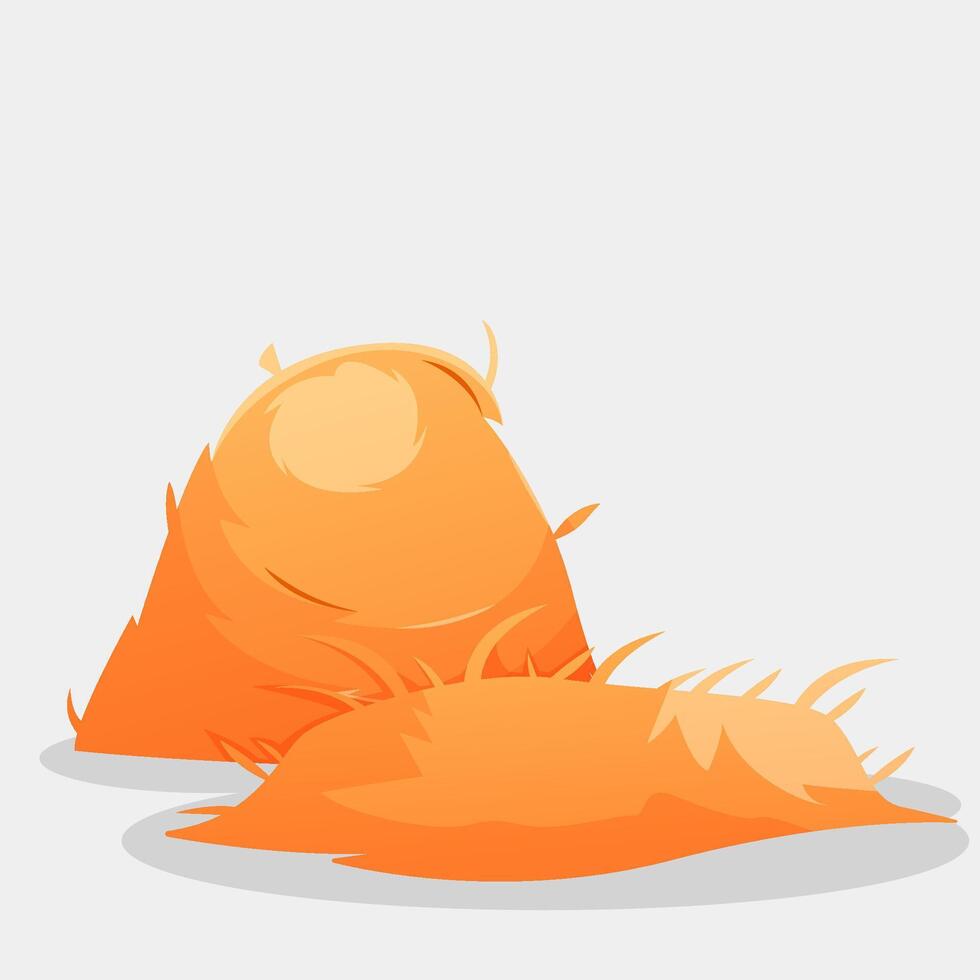 Dry grass, bundles of farm feed vector
