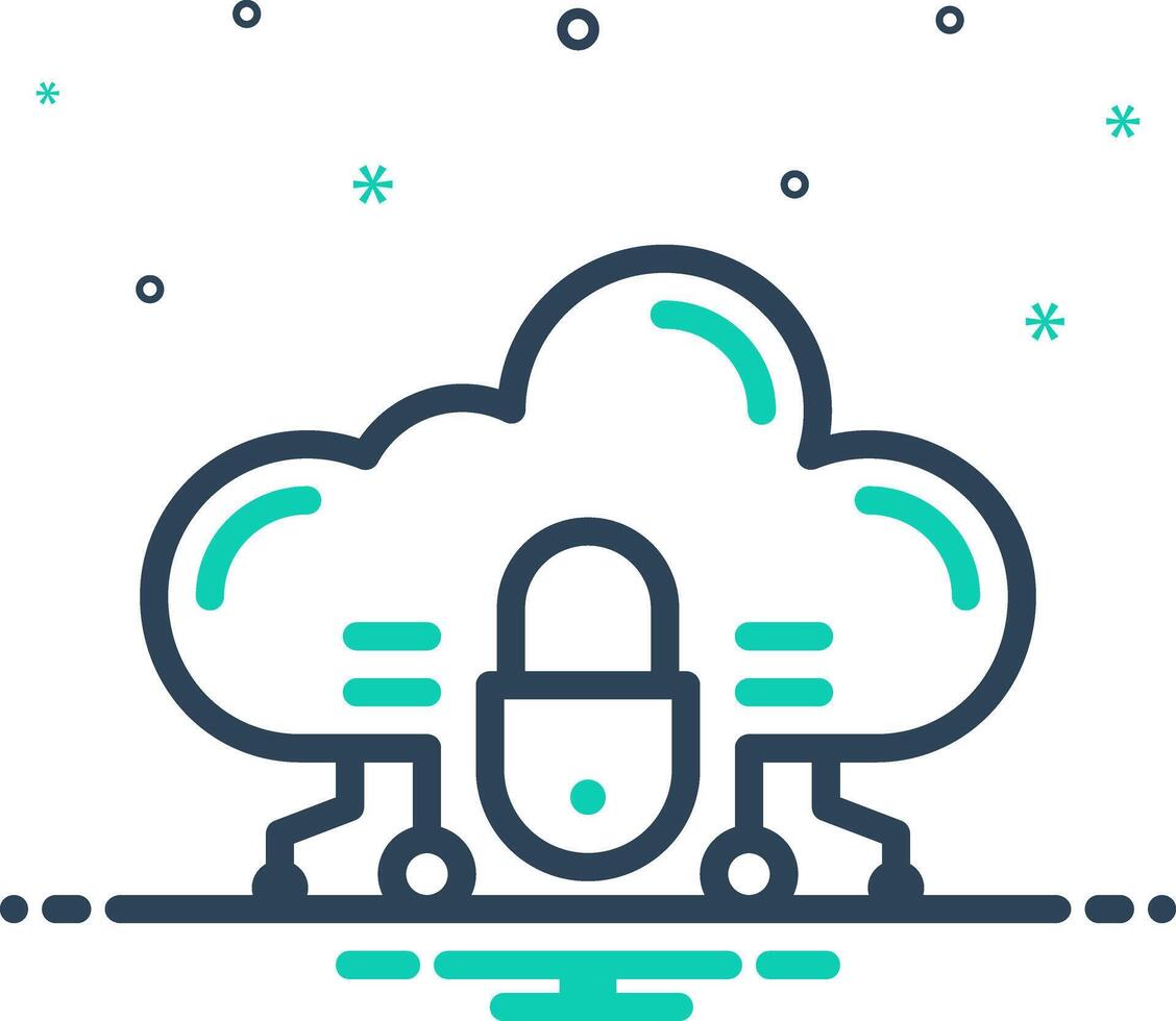 Mix icon for cloud security vector