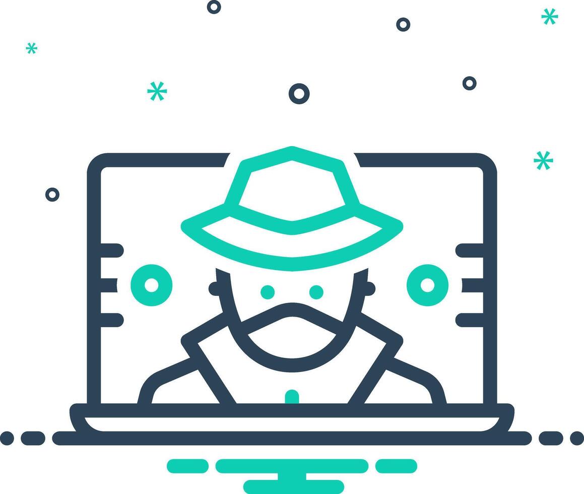Mix icon for cyber crime vector