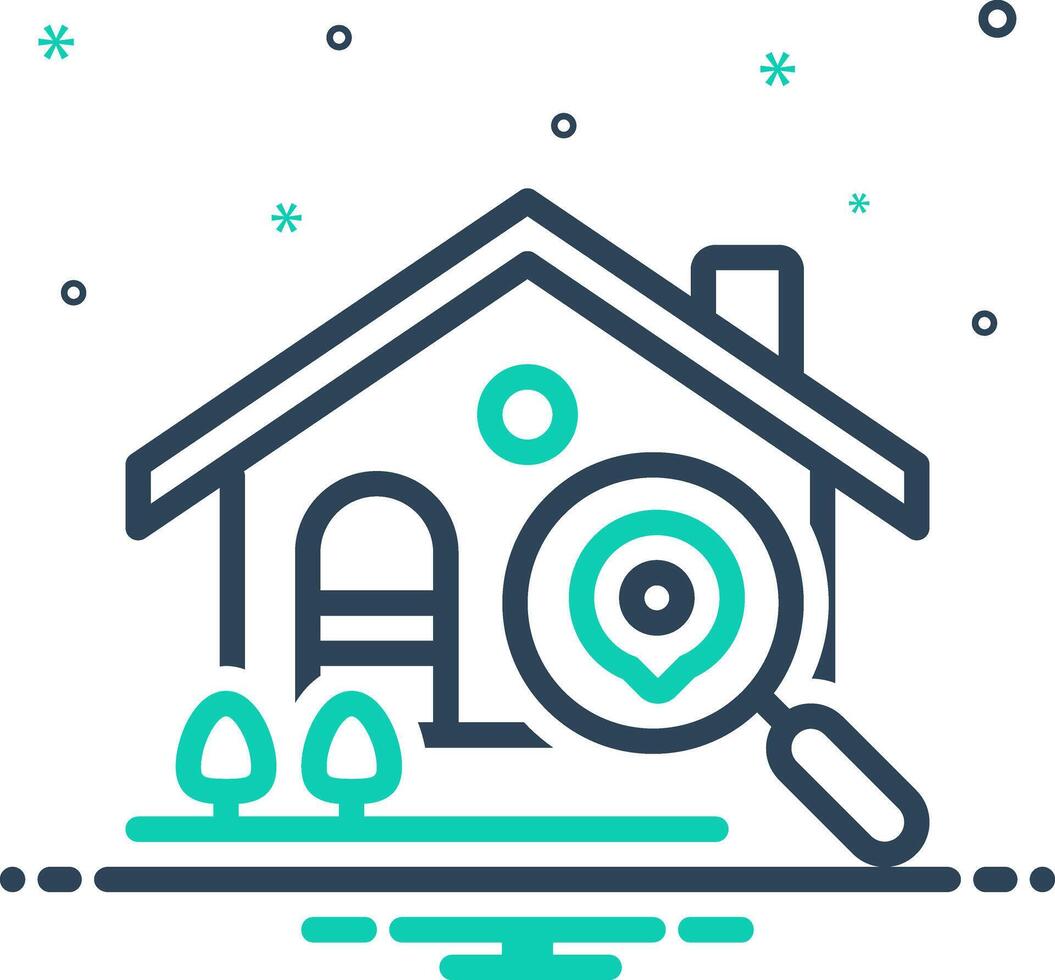 Mix icon for find home vector