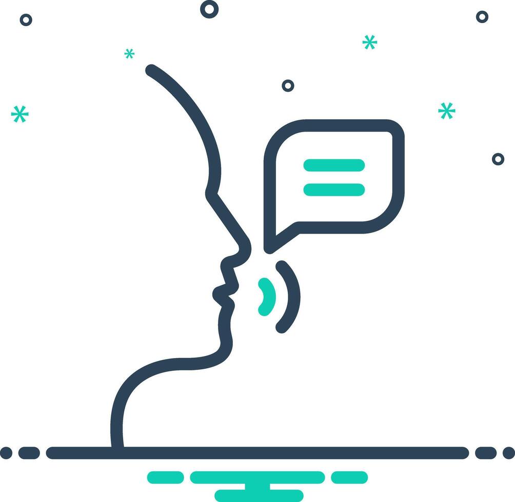 Mix icon for speak vector