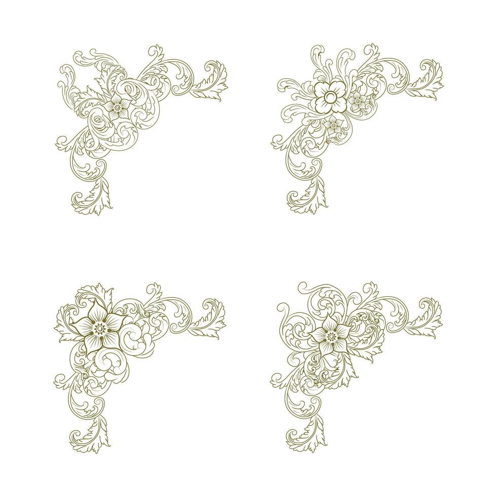 Classic Vintage Baroque Victorian Frames Separator Elements Classic Wedding Invitation vector